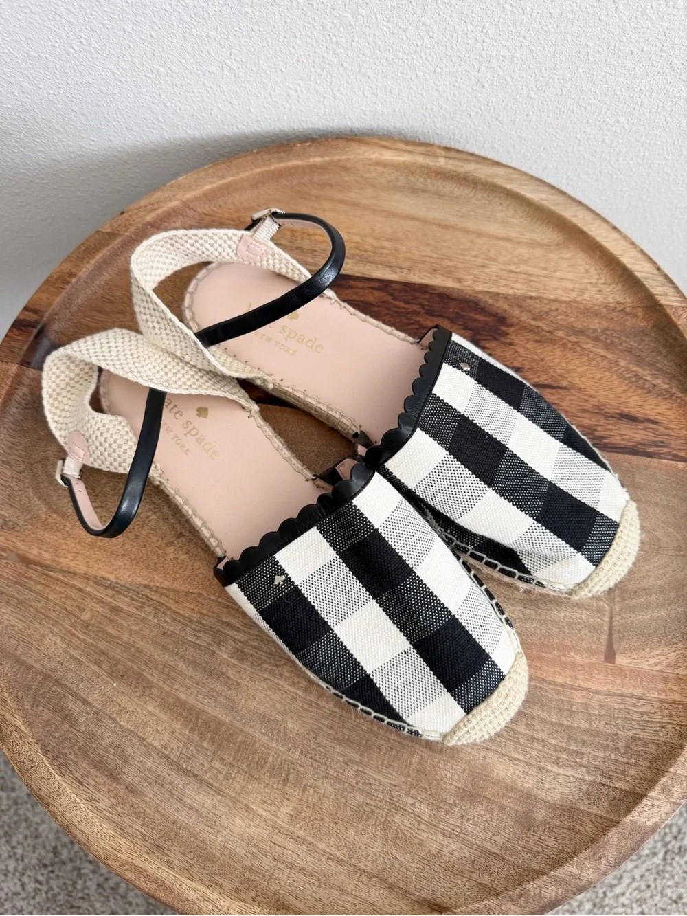 Kate Spade Bonnie Gingham Espadrilles Size 9.5